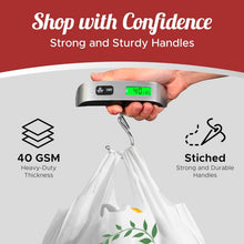 Load image into Gallery viewer, Reusable Grocery Bags Eco-Friendly Thank You T-Shirt Shopping Bags 21.5”x12.2”x7.2” Durable Recyclable Shopping Bags Washable, Foldable, Portable Tote Bags Bulk (200 Pack, White)