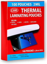 Load image into Gallery viewer, 3MIL Thermal Laminating Sheets (100 Count) 4.3x6.3 inch, Card Size Dry-Erase Friendly Laminating Pouches, Compatible with Laminators, Crystal Clear Laminated Finish Visit the Simply Cool Store