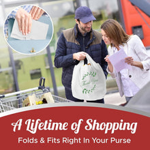 Load image into Gallery viewer, Reusable Grocery Bags Eco-Friendly Thank You T-Shirt Shopping Bags 21.5”x12.2”x7.2” Durable Recyclable Shopping Bags Washable, Foldable, Portable Tote Bags Bulk (200 Pack, White)