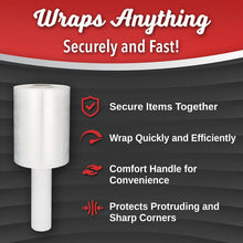 Load image into Gallery viewer, 12 Pack Mini Hand Stretch Wrap 5" 1000 Ft Roll 80 Gauge