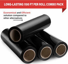 Load image into Gallery viewer, 4 Pack Stretch Wrap 17.5" 1100 SqFt 80 Gauge - Black