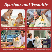 Load image into Gallery viewer, 300 Pack Cream Reusable Thank You Eco-Friendly Grocery T-Shirt Shopping Bags 21.5”x12.2”x7.2” Durable, Recyclable Shopping Bags Washable, Foldable, Portable Tote Bags Bulk