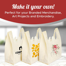 Load image into Gallery viewer, 300 Pack Cream Reusable Eco-Friendly Grocery T-Shirt Shopping Bags 21.5”x12.2”x7.2” Durable Recyclable Washable Foldable Portable Tote Bags Bulk
