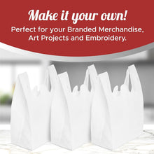 Load image into Gallery viewer, 200 Pack Reusable Grocery Bags Eco-Friendly T-Shirt Shopping Bags 21.5”x12.2”x7.2” Durable Recyclable Shopping Bags Washable, Foldable, Portable Tote Bags Bulk, White
