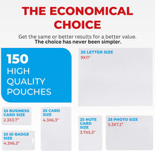 Load image into Gallery viewer, 5MIL Thermal Laminating Sheets (125 Count) Small Sizes, Photo, Card, Notecard, ID Badge, Business Card Dry-Erase Friendly Laminating Pouches, Compatible with Laminators, Crystal Clear Laminated Finish

