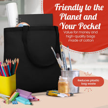 Load image into Gallery viewer, 50 Pack Black Reusable Cloth Bags 13"W x 15"H
