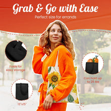 Load image into Gallery viewer, 50 Pack Black Reusable Cloth Bags 13"W x 15"H
