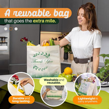 Load image into Gallery viewer, 200 Pack Reusable Grocery Shopping Bags Bulk-Heavy Duty Foldable Grocery Tote Bag 14.5"x14"x6.6", Eco-Friendly Thank You Bags for Retail Stores, Boutiques &amp; Markets
