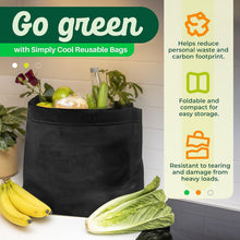 Load image into Gallery viewer, 50 Pack Reusable Grocery Bags Bulk-Large Heavy Duty Washable Tote Bag 14.5"x14"x6.6", Foldable Eco-Friendly Shopping Bags for Grocery Stores, Markets &amp; Everyday Use(Black)
