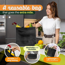 Load image into Gallery viewer, 50 Pack Reusable Grocery Bags Bulk-Large Heavy Duty Washable Tote Bag 14.5"x14"x6.6", Foldable Eco-Friendly Shopping Bags for Grocery Stores, Markets &amp; Everyday Use(Black)
